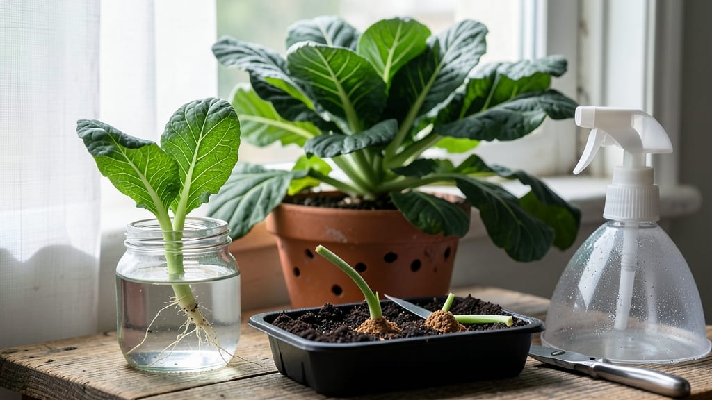 How to Grow Collard Greens From the Stem: Root Revival in Water in 7 Days