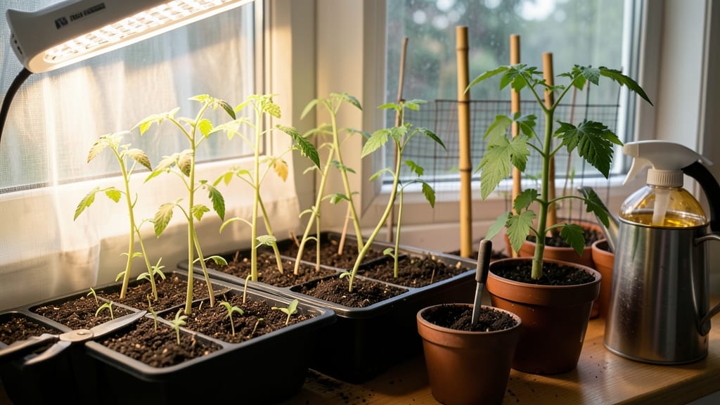 How to Fix Leggy Tomato Seedlings: Quick Prune-and-Repot Rescue for Stronger Stems
