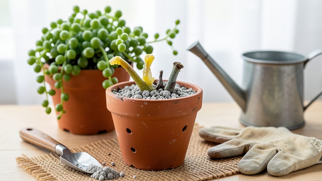 How to Fix Overwatered String of Pearls: Root Rescue With Boiling Water Trick